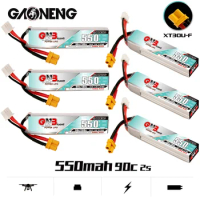2-10PCS GNB 2S 7.4V 550mah 90C/180C HV LiPo Battery XT30U-F Plug for TINY8X Blade Inductrix FPV QX2 120S Beta75S BetaFPV Drone