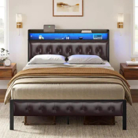 Platform Bed Bedroom Furniture Queen Bed Frame Beds King Size Twin Storage Metal Under Home Bed Frame