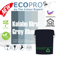 Cat Kapur 18L ECOPRO MATT Emulsion Paint untuk Interior - Kelabu Biru / Grey Blue - Ready Stock
