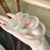 【現貨】白月光手鐲女款冰透銀手鐲玉鐲女士高冰香檳瑪瑙美人鐲琉璃貓眼石【北歐家居生活】