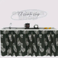 GORDEN KOLONG DAPUR MONSTERA, MOTIF DAUN BESAR CANTIK tutup kolong dapur