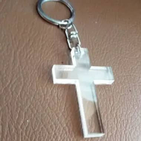 Gantungan Kunci Salib Bening