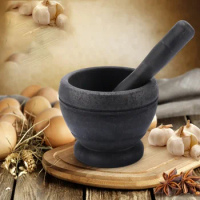 Food Grade Plastic Mortar Pestle Crusher Grinder Bowl Pesto Powder Special Curved Contact Surface Grinding