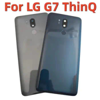 For LG G7 ThinQ Glass Back Battery Cover Door Panel Housing Case With Camera Lens+Fingerprint For LG G7 ThinQ Battery Cover
