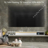 Floating TV Stand, 47'' Wall Mounted Entertainment Center TV Media Console, Floating Shelves with Door, Floating TV Cabinet