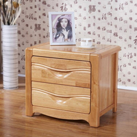 床頭櫃 收納櫃 實木床頭櫃中式橡膠木現代簡約櫸木胡桃色床頭櫃儲物邊櫃經濟型!~`