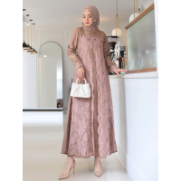 PROMO BAJU WANITA Gamis JUMBO Brukat SABRINA Maxi Dress Bahan Toyobo Original Gamis Kondangan Mewah