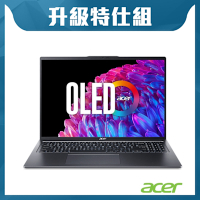 Acer 宏碁 Swift Go SFG16-72-710T 16吋AI輕薄特仕筆電(Core Ultra 7-155H/16GB/512G+1T/Win11)｜EVO認證