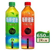 【每朝健康】無糖紅茶/雙纖綠茶 650ml(24瓶/箱) 任選1箱