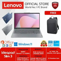 LENOVO IDEAPAD SLIM 3 14AMN8 8JID 8HID 9VID 9WID AMD RYZEN 3-7320U 8GB 512GB WIN 11 HOME + OFFICE HO