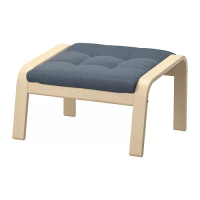 POÄNG 椅凳, 實木貼皮, 樺木/gunnared 藍色