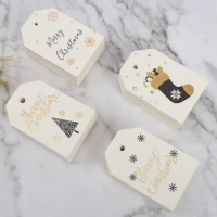 New Christmas Gold Stamping Tag Gift Label Christmas Gift Tag Gift Decoration Message Card Spot