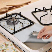 Reusable Clean Mat Pad 1/4PCS Home Kitchen Stove Cleaning Protection Pad Aluminum Gas Foil Stove Burner Protector Cover Liner