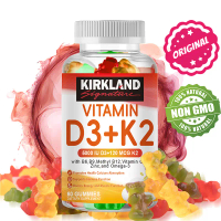 KIRKLAND Vitamin D3 K2 Gummies untuk Dewasa - Vitamin D3 5000IU + K2 (MK-7) 120mcg - Suplemen D3 & K