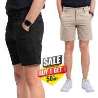 Nuy 1 Get 1 cream hitamClana Chinos Twill Tebal Pendek Seris Semua Warna Clana Cargo Katun, Pendek P