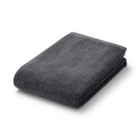 【【MUJI 無印良品】】棉圈絨雙線織浴巾/可吊掛/墨黑色 70*140 cm