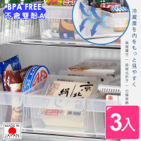 【inomata】日本製 KiRei冰箱冷藏置物盒 整理收納籃3入(冰箱 冷藏置物盒)