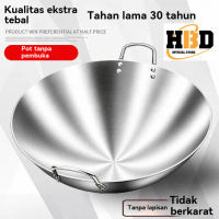 COD Wajan Stainless Steel Besar 60/70/80cm Dua Pegangan Tebal Untuk Catering & Restoran Wajan Penggo