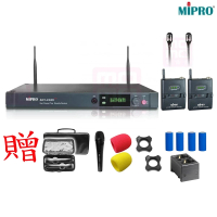 【MIPRO】ACT-2489 TOP(分離式天線1U雙頻道無線麥克風 配2領夾式麥克風)