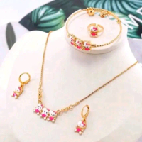 SET PERHIASAN ANAK ANAK TITANIUM MOTIP HELLO KITTY PERHIASAN ANAK TITANIUM