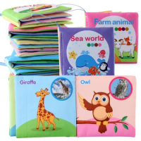Children Enlightenment Early Educational Toys Kids Cloth Books English Animal Car Fruit Cognitive Book for Toddlers 12-72 Month