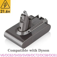 21.6V 9800mAh Lithium Battery for Dyson's V6/DC62/SV03/SV09/DC72/DC58/DC61 Vacuum Cleaner Replacement Parts Cells