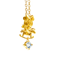 【Disney 迪士尼】黃金墜木馬米妮-0.72錢±0.05錢(晶漾金飾)