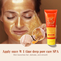 AUQUEST 24k Gold Facial Mask Blackhead Remover Vitamin C Face Mask Deep Cleansing Hyaluronic Acid Moisturizing Skin Care