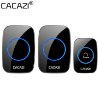 CACAZI 36 music 110DB 300M Wireless Doorbell Waterproof Remote Battery powered Smart Door Bell Battery 1 2 Button 1 2 Receiver