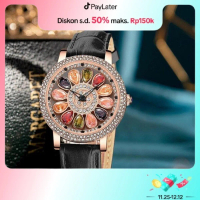 Cristiano Aillen Jam Tangan Wanita 878 Kulit Leather Asli Analog Turbine Water Resistant 3 ATM Kaca