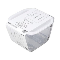 小禮堂 INOMATA 塑膠方形可微波雙層保鮮盒 900ml (透明款) 4905596-181767