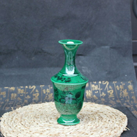 景德鎮陶瓷綠釉翡翠花瓶擺件仿古花瓶青花瓷瓶博古架擺件1入