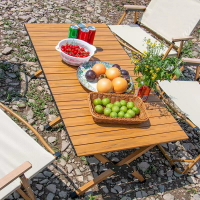 蛋卷桌戶外折疊桌便攜式桌椅露營燒烤裝備野外餐桌鋁合金野營桌子