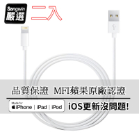 Songwin iPhone Lightning 8Pin MFI蘋果認證 傳輸充電線1.6M (二入)