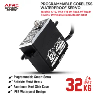 AFRC-D3632HCM-S Waterproof IP67 Programmable Smart Coreless Servo 32KG High Torque for 1/10, 1/12 1/18 RC Car Boat Parts
