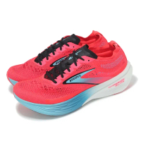 【BROOKS】競速跑鞋 Hyperion Elite 4 男鞋 粉 藍 輕量 碳板 緩衝 路跑 運動鞋(1000461D645)