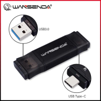 WANSENDA TYPE C USB Flash Drive 2-IN-1 OTG Pen Drive 512GB 256GB 128GB 64GB 32GB Pendrive USB 3.0 Memory Stick for TYPE-C Mobile