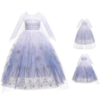 Girls Snow Queen Elsa Kids Costumes For Girls Carnival Party Prom Gown Robe-Playing Children Clothing Frozen Princess Dress