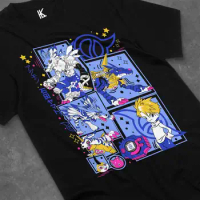 Digimon Adventure Shirt WereGarurumon T-Shirt Garurumon Tshirt Gabumon Anime Tee Cotton