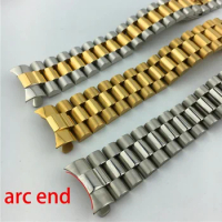 Curved End Stainless Steel Watch Strap for Rolex Watch for Oyster Perpetual Bracelet Strap Replacement Wristbelt Band 17mm 20mm