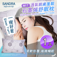 【Sandra仙朵拉】台灣製 石墨烯舒眠枕 1入/2入/3入(枕頭/枕芯/獨立筒)-1入