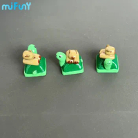MiFuny Cute Capybara Tortoise Key caps green Forest set Original Custom Resin Anime KeyCaps Mechanical Keyboard Accessories Gift