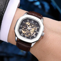 Jam Tangan Pria Belleda 9484 Automatic Unisek Pria Wanita Tali Kulit Anti Air 3Atm Watches