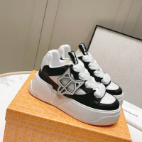 Women Shoes Naked Runway Wolfe City Sneakers White Black Genuine Real Leather Trainers