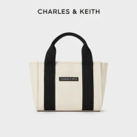 CHARLES&amp;KEITH24 Summer New CK2-30782392 simple medium canvas hand bill shoulder Tote bag