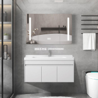 實木小戶型浴室櫃組合40cm寬洗手盆衛生間洗漱颱盆帶風水鏡櫃