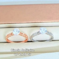 Cincin sisik naga solitaire emas putih rosegold 750 kadar 17k sz12-2,16gr-Rose