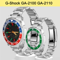 GA2100 GA2110 Watch band Set Metal Bezel Bracelet For Casio G-Shock GA-2100 GA-2110 Modified Rolex Stainless Steel Case Strap