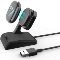 Charger Dock for Fitbit Sense/Sense 2/Versa 4/Versa 3 Stand Charging Cable Station Base Cradle with USB Cord Replacement