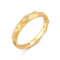 【點睛品】V&amp;A博物館系列 18K黃色金鑽石戒指(女戒)